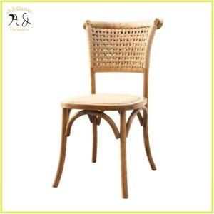 Vintage Stylish High Quality Natural Rattan Solid Wooden Dining Chair