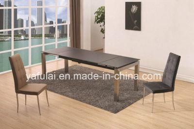 Modern Marble Dining Table with Stainless Steel Base Home Furniture