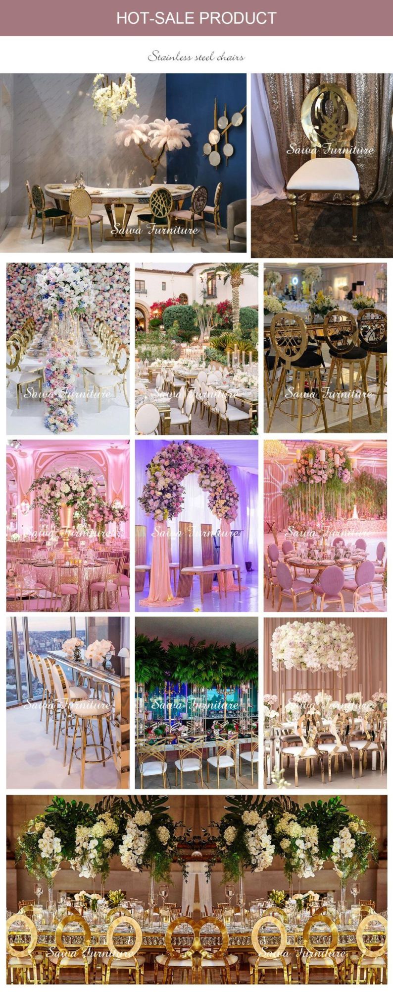 Luxury Wedding Chair and Tables Cover for Wedding Reception