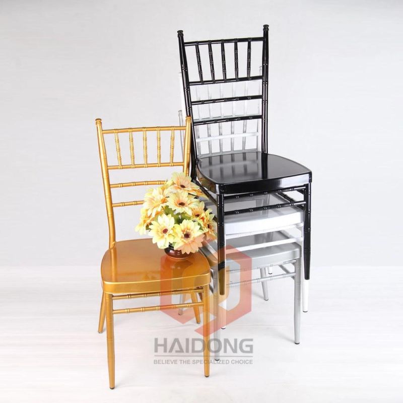 Wholesale Silver Color Aluminium Chiavari Banquet Dining Chairs