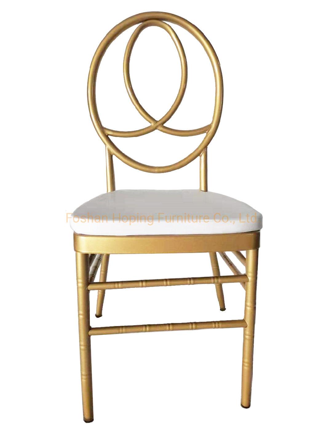 Italy Design Style Elegant Stainless-Steel Chair Model Wedding Dining Restaurant Hotel Furniture