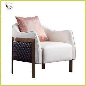 Modern Nordic Luxury Upholstery Leather Arm Chair Accent Single Sofa Chair