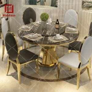 Modern Marble Top Restaurant Dining Table with Rotating Centre