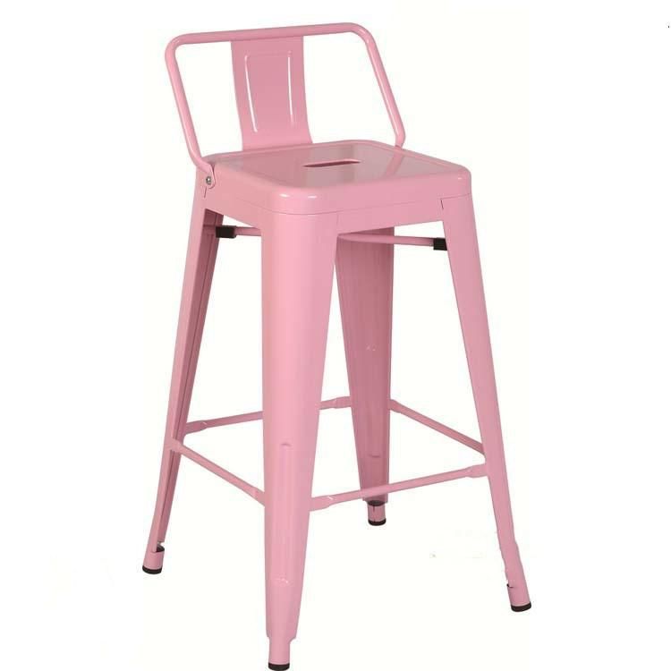 Hotel High Kitchen Metal Frame Rose Gold Metal Chair Modern Dining Chair