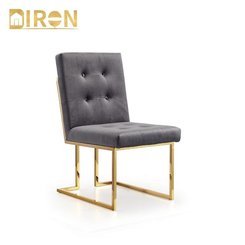 2022 Modern Simple Design Gold Metal Stainless Steel Dining Chair