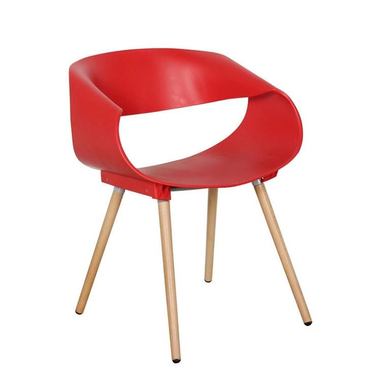 Plastic Factory Wholesale 40hq Designer Plastic Chairs Nordic Hotel Cafe Leisure Solid Wood Dining Chair