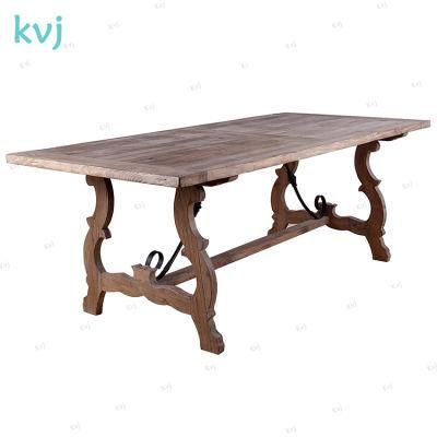 Kvj-7225 Rustic Rectangle French Reclaimed Wood Dining Table