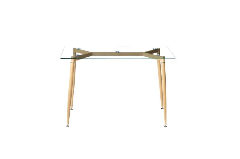 Modern Dining Furniture Glass Table Metal Legs Dining Table with High Quality