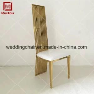 High Back Dining Banquet Gold Stainless Steel Tube King Throne Chair