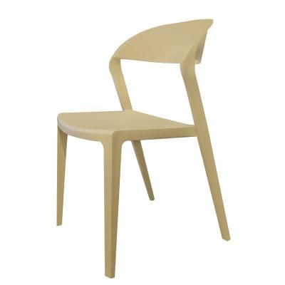 Wholesale Outdoor Home Furniture Modern Style Plastic Chair Eco-Friendly Khaki PP Dining Chair