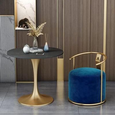 Italian Style Dining Room Furniture Modern Restaurant Round Velvet PU Leather Dining Chair