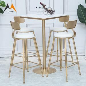 New Style High Quality Metal Luxury Round Height Cafe Table Sets