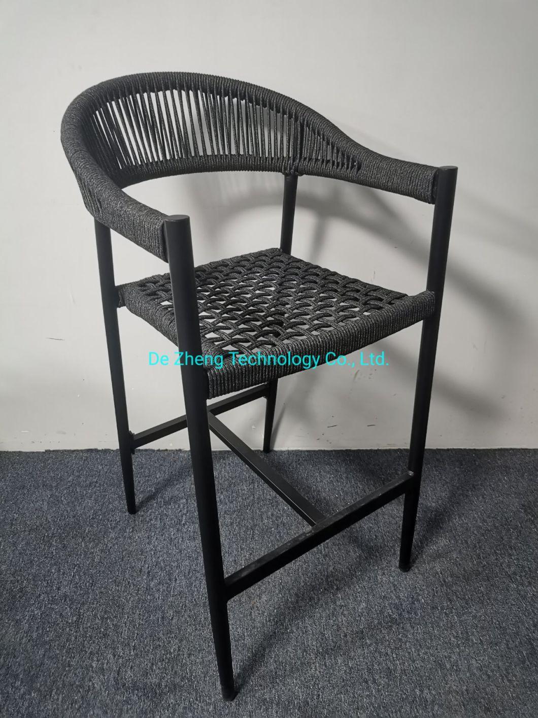 New Arrival Garden Chair Set Hotsale Metal Rope Chair Outdoor Aluminum Rust Proof Rope Bar Chair