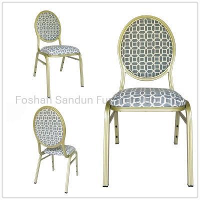 Gold Steel Frame Metal Dining Stacking Chairs
