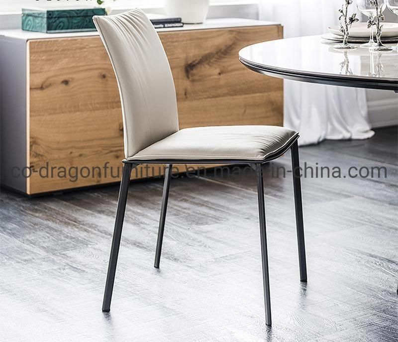 2021 New Design Home Dining Furniture Steel Leather Dining Chair