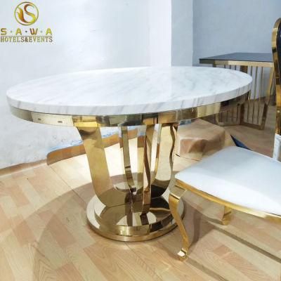 Luxury Modern Wedding Stainless Steel Dining Table and Chair Sets