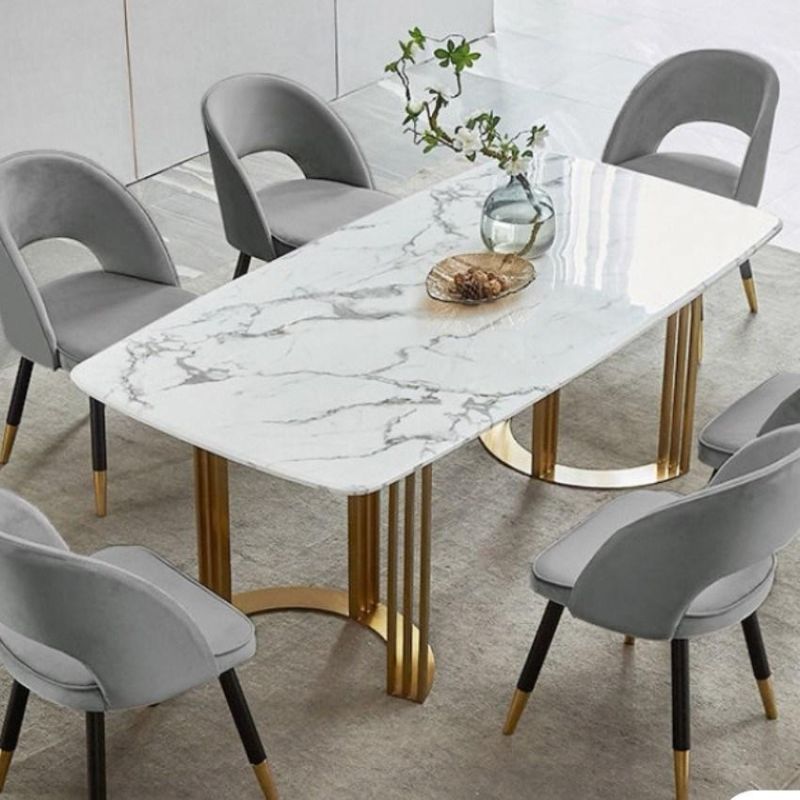 Office Dining Kitchen Iron Dining Table with Chair