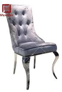 Classic Stainless Steel Dining Chair with High Quality Velvet
