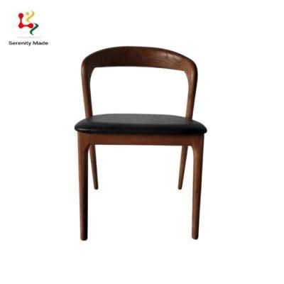 Chinese Chair Supplier OEM Design Classical Style Wooden Stable Frame with Leather Seat Dine Chair