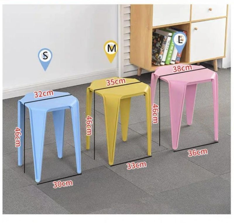 Colorful Save Space Non-Slip Design Lightweight Stackable Plastic Stools Chair