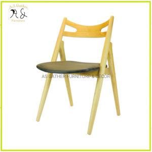 Restaurant Chair Wooden a Letter Design Dining Chair with Fabric Seat Pad