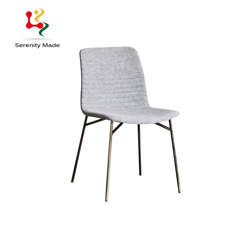 Modern Office Furniture Stackable Upholstery Dining Chairs with Metal Legs