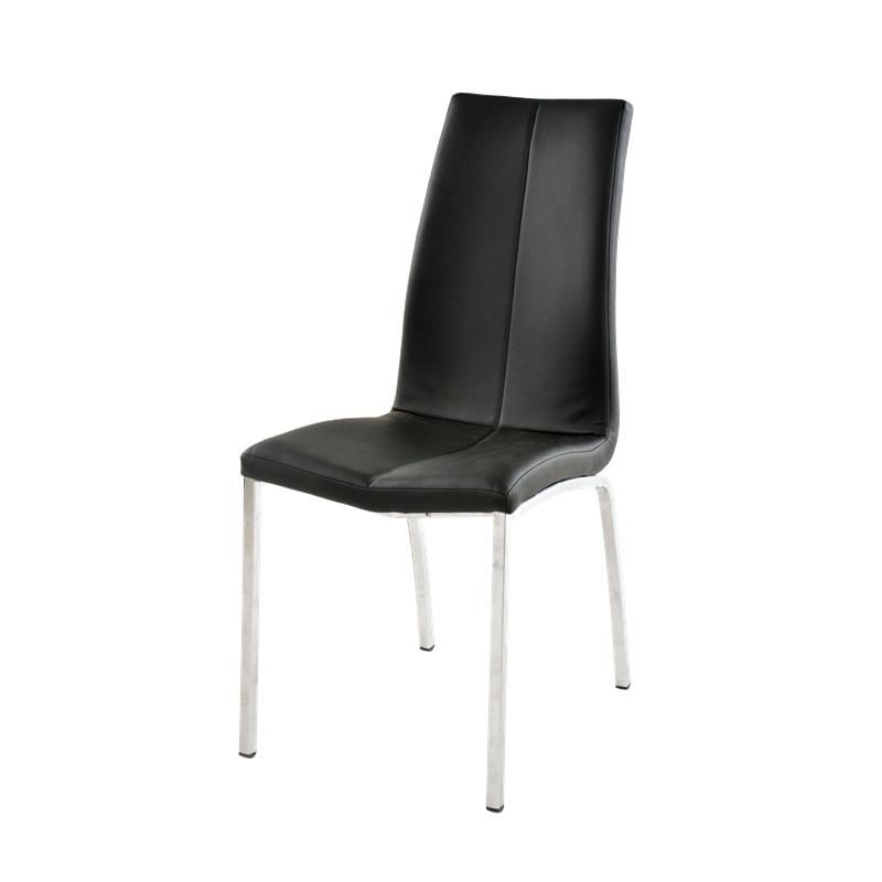 Hotel Modern Metal Black Legs White Fabric Dining Chair for Restaurant