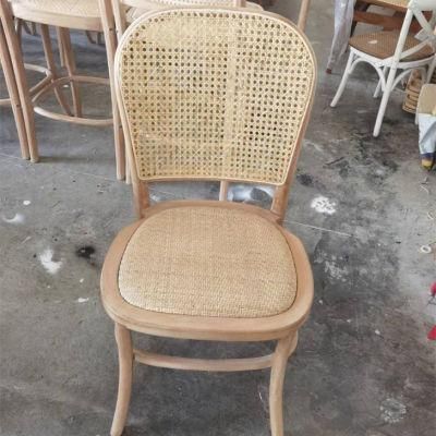 Kvj-6053b Restaurant Dining Chair Beech Wood Rattan Stackable Luca Chair