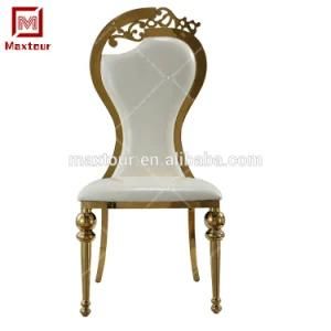 Luxury High Back Gold Stainless Steel Dining Chair