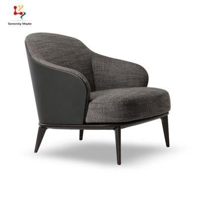 Five Star Hotel Elegant Tub Upholstered Sofa Arm Chair with Wood Legs