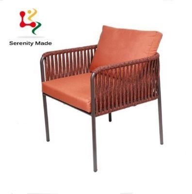 2022 Nordic Furniture Aluminum Stackable Outdoor Dining Chair for Restaurant Cafe Hotel Leisure Patio Armchair