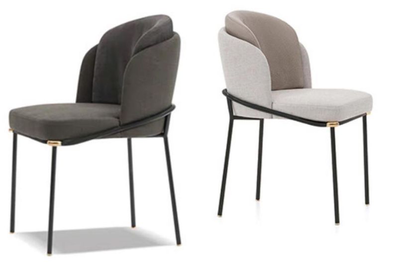 Luxury Dining Chair Golden Metal Legs Velvet Upholstered Chair Dining Chair Modern