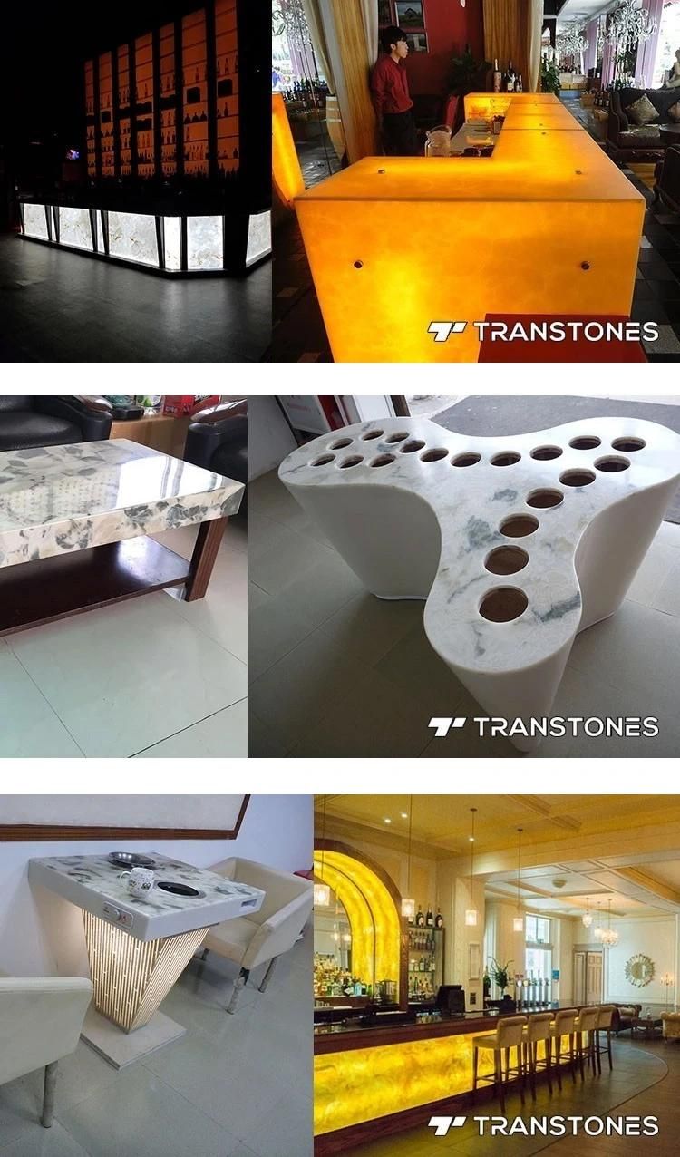 White Alabaster Stone Marble Translucent Resin Panel Alabaster Acrylic Sheet for Kitchen Table