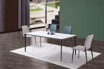 Modern Home Furniture Dining Table Sets with Rock Plate Top