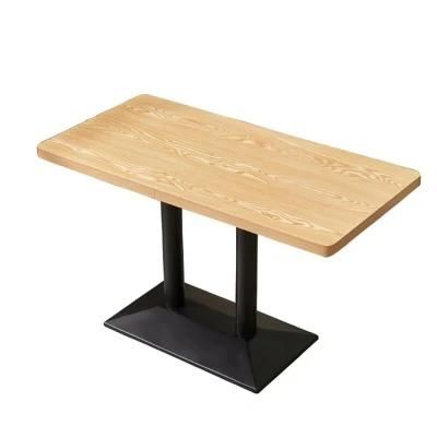 Western Restaurant Cafe Metal Base MDF Rectangular Table