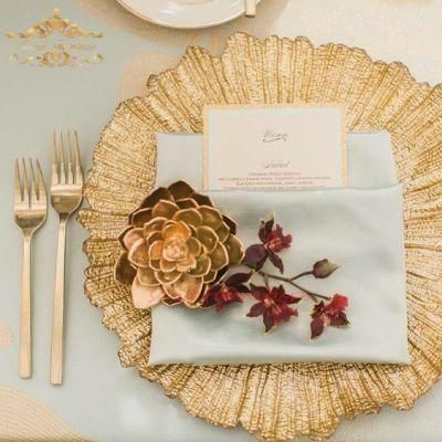 Gold Dinner Plate Chargers Wedding Decorative Glass Dinnerware Sets