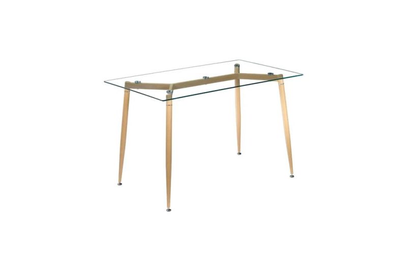 Modern Dining Furniture Glass Table Metal Legs Dining Table with High Quality