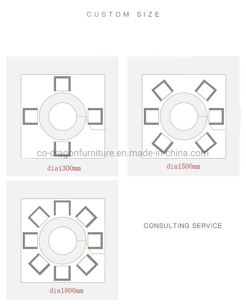 Modern Furniture Round Marble Top Dining Table with Steel Frame