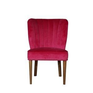 Good Price Dining Furniture Red Velvet Dining Room Chairs with Wooden Legs