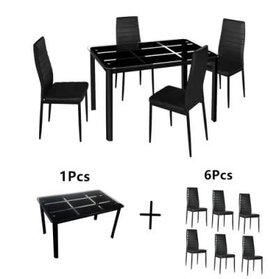 Classic Wholesale Modern Style Hotel Kitchen Cafe Home Furniture Square Restaurant Glass Dining Table