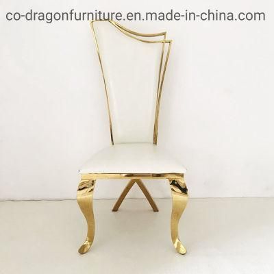 Hot Sale Luxury Gold Stainless Steel Leather Dining Chair Furniture