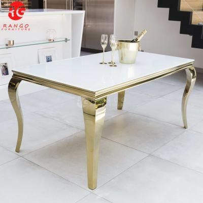 Wholesale Stainless Furniture China Luxury Royal Luxury Gold Dining Table Modern Dining Table Set Marble Dining Table 6 Seater