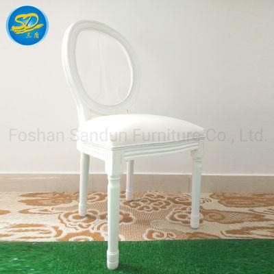 Pure White Outdoor Furniture Wedding Event Solid Wood Ghost Louis Dining Chair