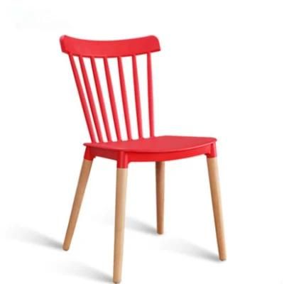 Wholesale Free Sample Home Furniture Cheap Price Dining Room Chairs New Design Wooden Legs Plastic Dining Chair