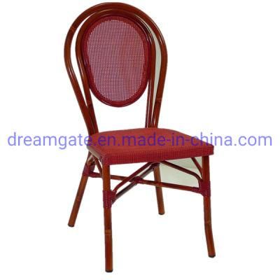 Red Textylene Fabric Restraunt Dining Room Side Chair
