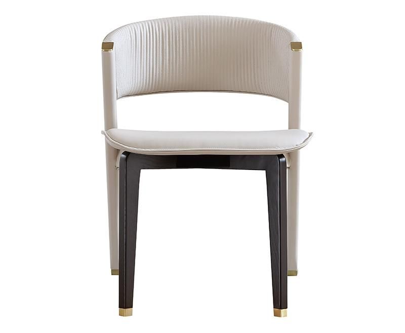 Zhida High Quality Modern Italian Design Home Furniture Single Luxury Villa Dining Room Chair Leather Upholstered Leg Hotel Restaurant Dining Chair