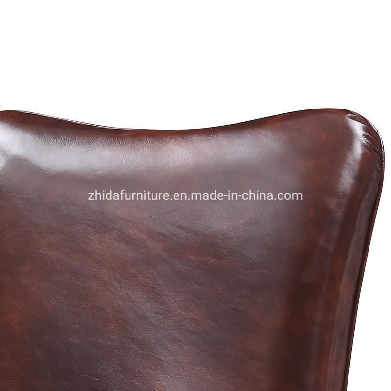 Genuine Leather Luxury Style Wooden Dining Chair with Armrest