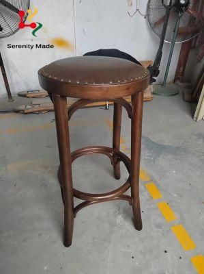 High Quality Round Shape Seating Timber 4 Legs Stable Stool
