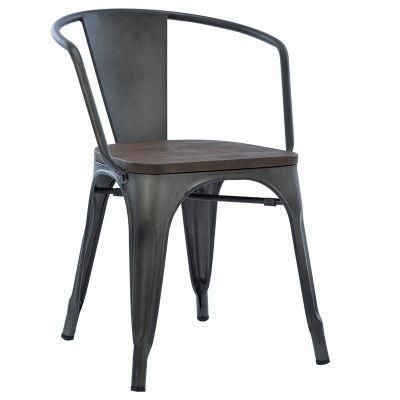 Restaurant Dining Room Metal Cheap Black Metal Chair for Sale