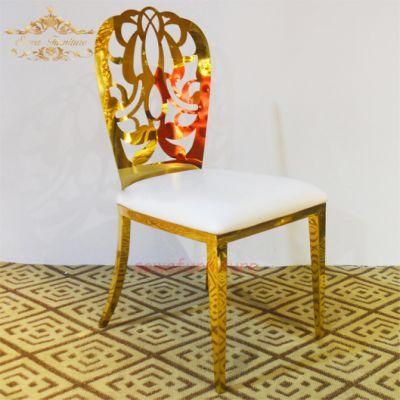 Luxury Gold Rental Modern Stainless Steel Dining Chairs Banquet Chairs